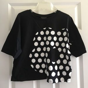 Topshop Cropped Graphic Tee